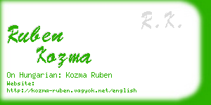 ruben kozma business card